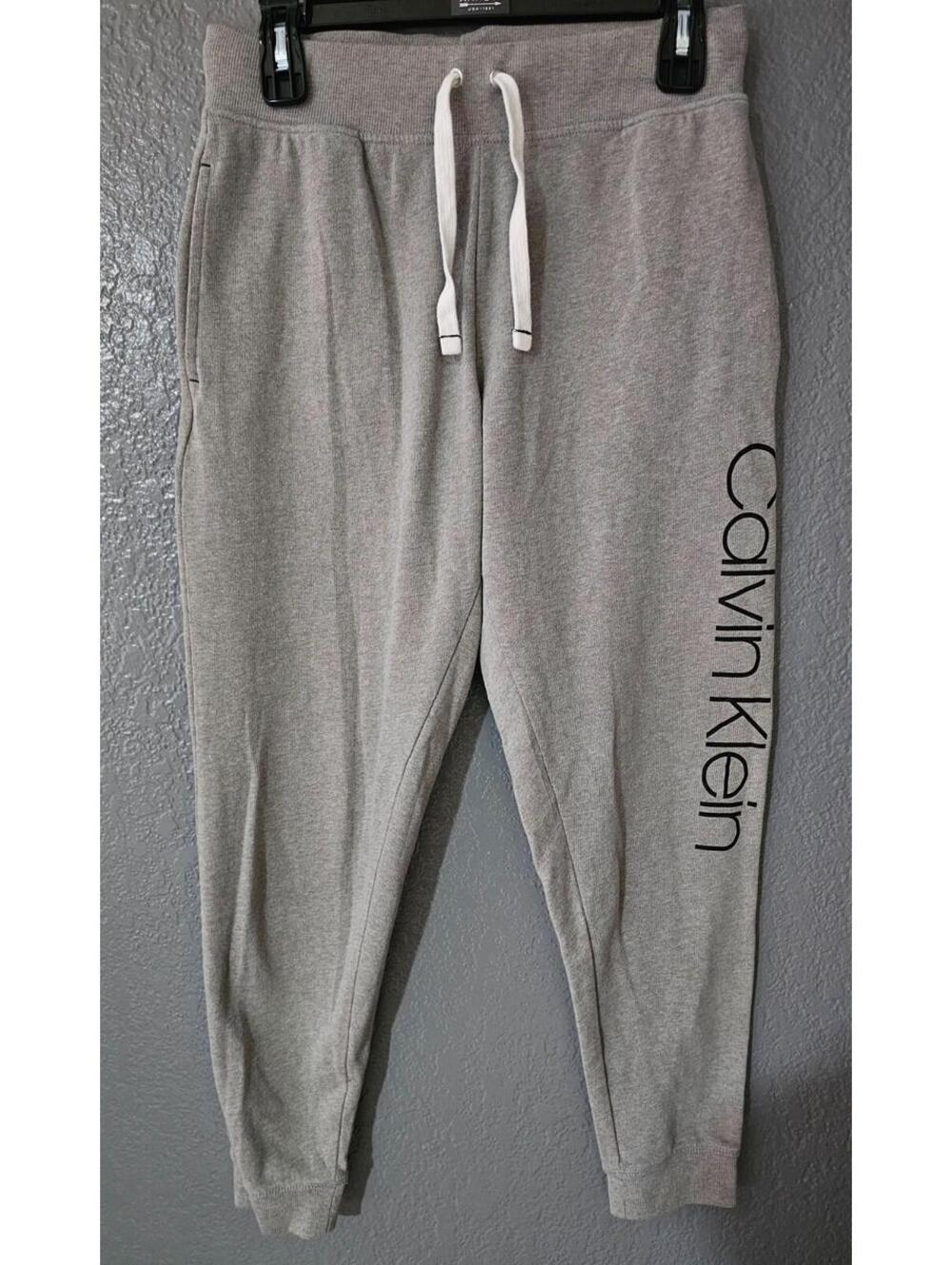 Women's Calvin Klein Sleepwear Sweatpants Drawstring Gray Size Small Pockets